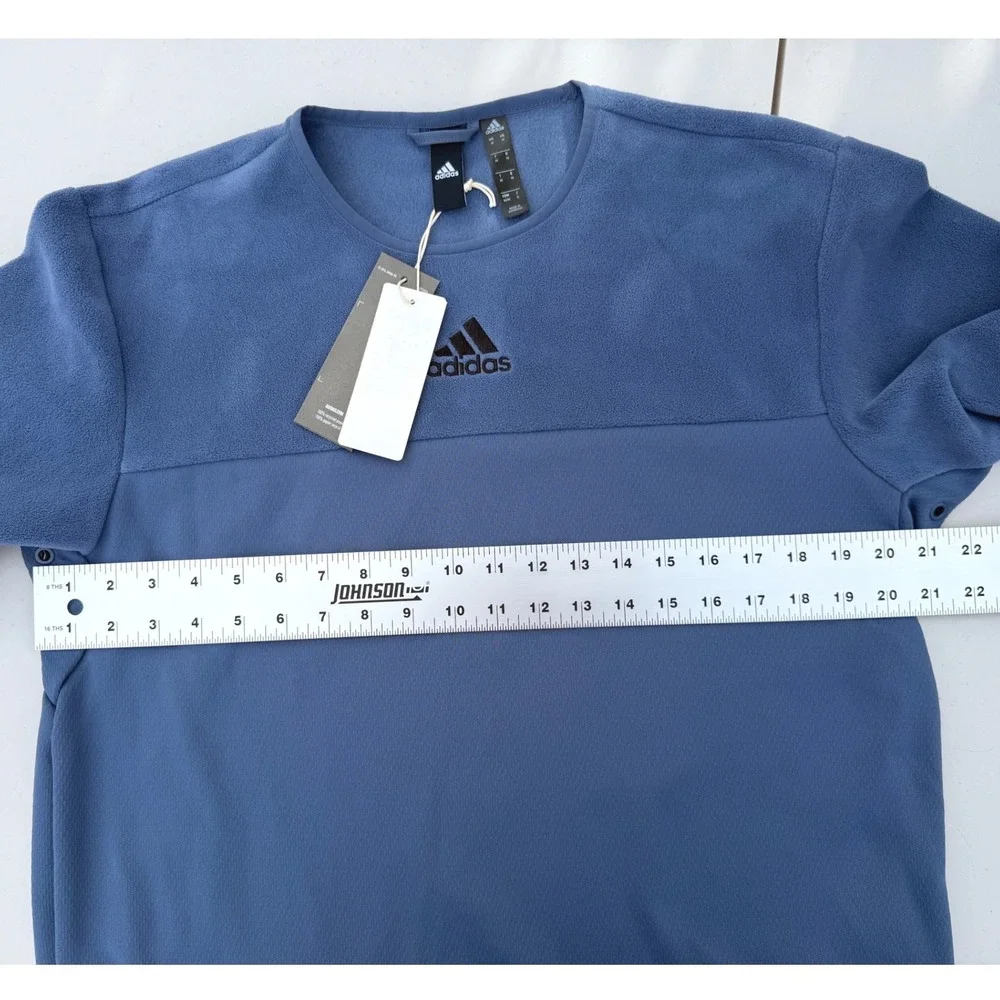 New Adidas M Ti Blue Crewneck Sweatshirt Men's Medium